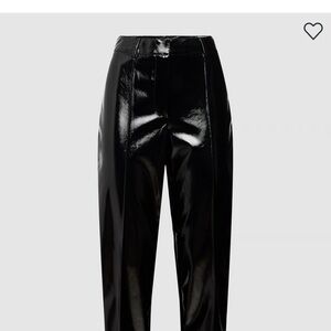 Only Shiny Black Straight Leg Pants